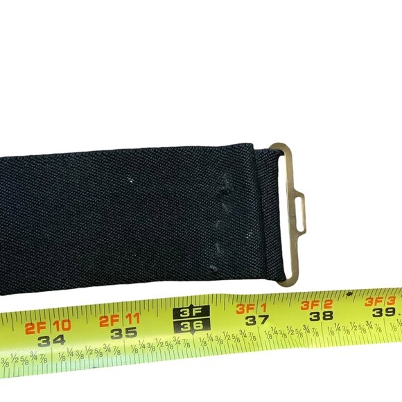 Vtg Elastic Waist Belt With Ornate Gold-Tone Scroll Floral Buckle - Picture 5 of 7